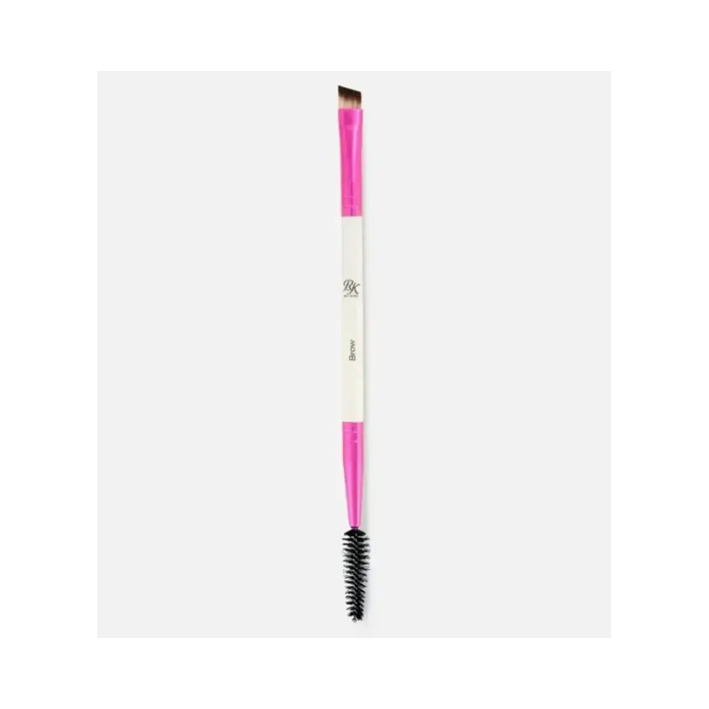 Pincel RK By Kiss Brow and Spoolie RMUB16BR - close mostrando ponta chanfrada e spoolie