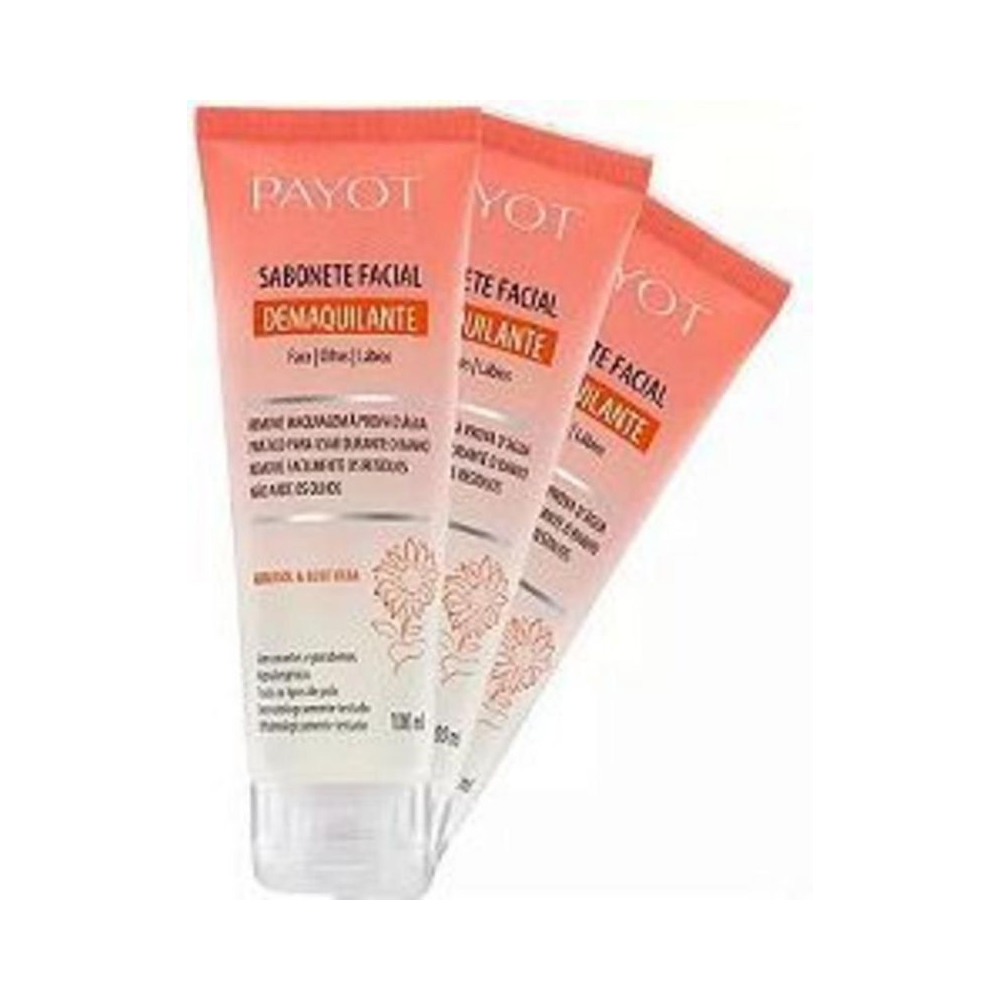 Três embalagens do Sabonete Facial Payot Demaquilante 100ml
