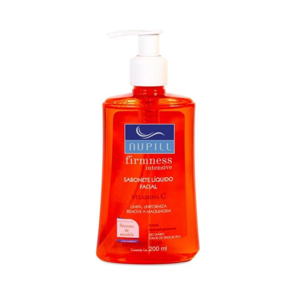 Sabonete Líquido Facial Nupill 200ml vista alternativa, embalagem laranja com pump