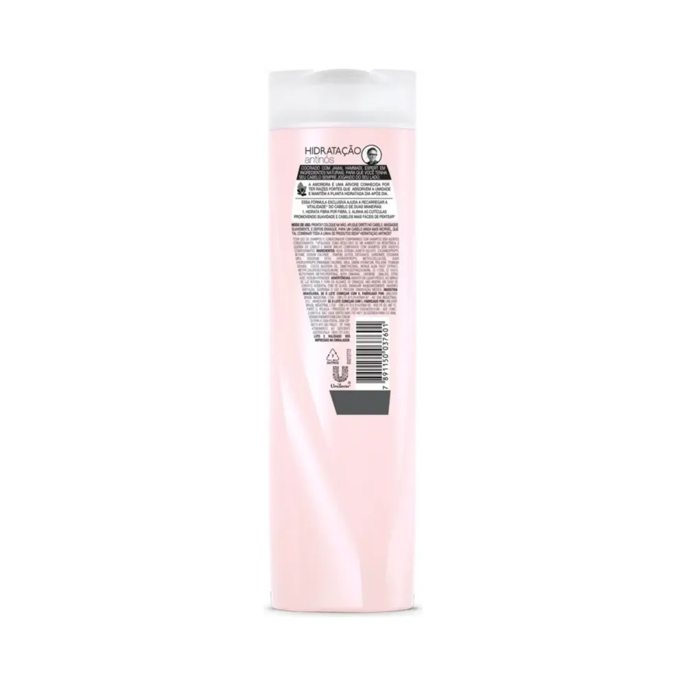 Verso da embalagem do shampoo Seda Hidratação Anti Nós 325ml